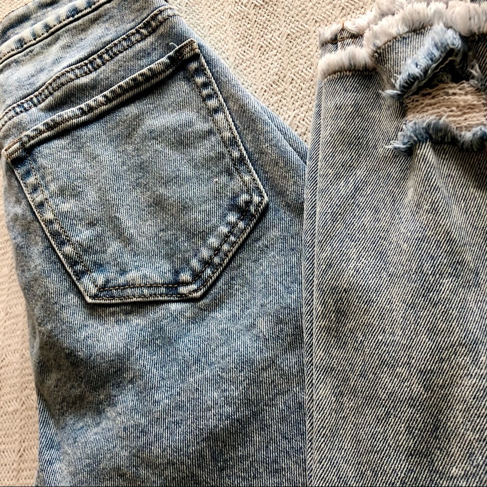 High Rise Distressed Straight Leg Jeans - Picture 2 of 3